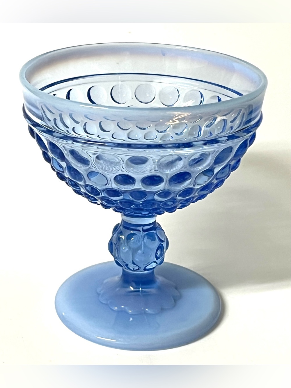 Imperial Glass Blue Opalescent Hobnail Pattern Replacement Sherbet Cup 4 in
